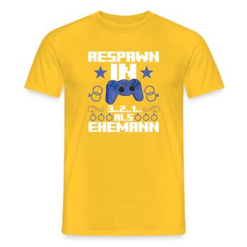 Bräutigam Polterabend Gamer Junggesellenabschied - Männer T-Shirt - Gelb - Vorne - AI Model Male 178 dark (178cm)