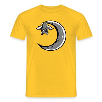 Süße Fledermaus Sichelmond hängt Halloween Nacht - Männer T-Shirt - Gelb - Vorne - AI Model Male 178 dark (178cm)