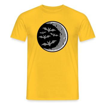 Viele Fledermäuse Silhouette cool Sichelmond Nacht - Männer T-Shirt - Gelb - Vorne - AI Model Male 178 dark (178cm)