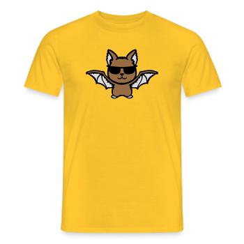Cute Bat Sunglasses Cool Halloween Funny - Men's T-Shirt - yellow - Front - AI Model Male 178 dark (178cm)