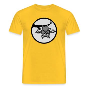 Bat Hanging Moon Branch Halloween Cute Cute - Men's T-Shirt - yellow - Front - AI Model Male 178 dark (178cm)