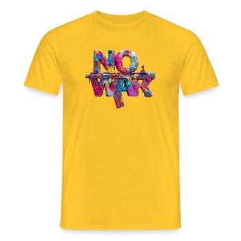 No War Colorful Gun Art - Men's T-Shirt - yellow - Front - AI Model Male 178 dark (178cm)