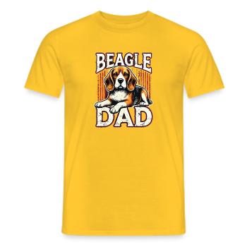 Beagle Dad Graphic - Men's T-Shirt - yellow - Front - AI Model Male 178 dark (178cm)