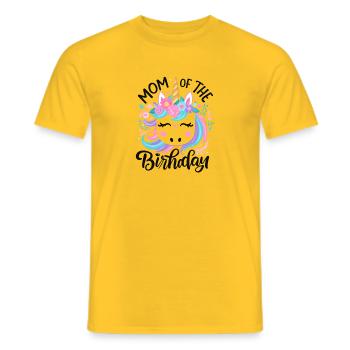 Mama Einhorn Geburtstag Blüte - Männer T-Shirt - Gelb - Vorne - AI Model Male 178 dark (178cm)