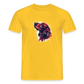Tête de chien colorée éclaboussures Art - T-shirt homme - jaune - Devant - AI Model Male 178 dark (178cm)