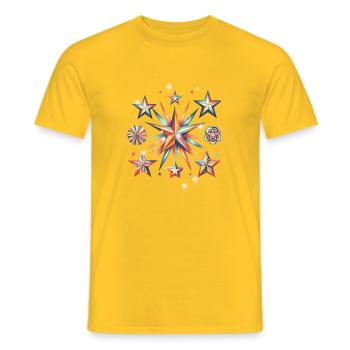 Retro Star Christmas - Men's T-Shirt - yellow - Front - AI Model Male 178 dark (178cm)