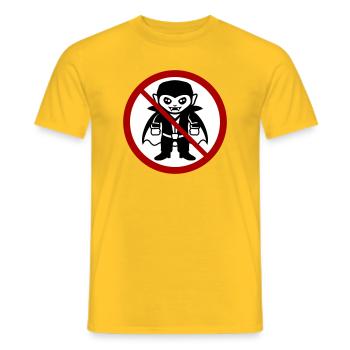 Kein Vampir! Lustiges Verbotsschild Halloween - Männer T-Shirt - Gelb - Vorne - AI Model Male 178 dark (178cm)