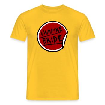 Vampire Bride Stickers Halloween Bachelor Bride Wedding - Men's T-Shirt - yellow - Front - AI Model Male 178 dark (178cm)