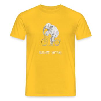 Burn Fat – Not Fuel Funny Bicycle Elephant - Men's T-Shirt - yellow - Front - AI Model Male 178 dark (178cm)