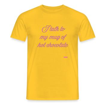 Tasse de chocolat chaud - T-shirt homme - jaune - Devant - AI Model Male 178 dark (178cm)