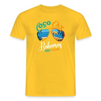 Vacances en famille aux Bahamas - T-shirt homme - jaune - Devant - AI Model Male 178 dark (178cm)
