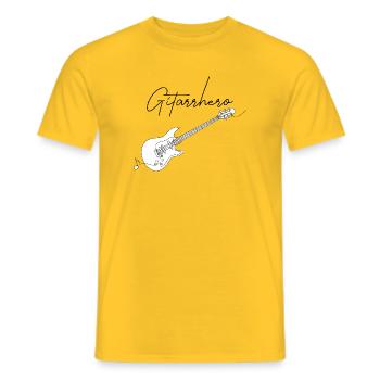 Guitar Line Art Guitar Hero Guitar Artist - Men's T-Shirt - yellow - Front - AI Model Male 178 dark (178cm)