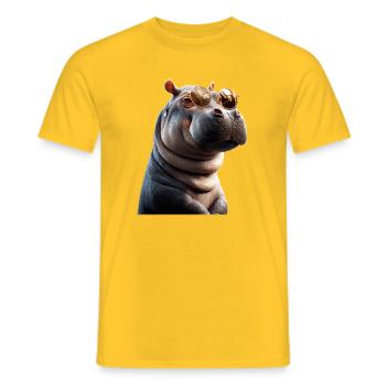 Nilpferd Flusspferd Mama Hippopotamus Cooles Hippo - Men's T-Shirt - yellow - Front - AI Model Male 178 dark (178cm)