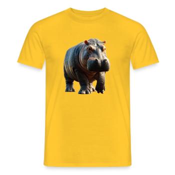 Nilpferd Flusspferd Mama Hippopotamus Cooles Hippo - Men's T-Shirt - yellow - Front - AI Model Male 178 dark (178cm)
