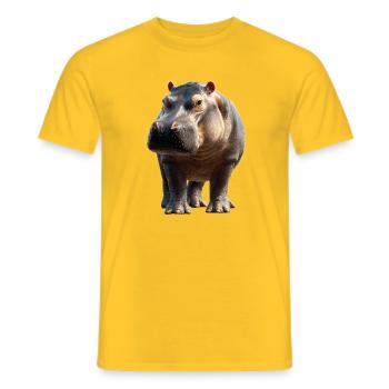 Nilpferd Flusspferd Mama Hippopotamus Cooles Hippo - Men's T-Shirt - yellow - Front - AI Model Male 178 dark (178cm)