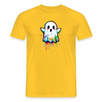 Colorful Graffiti Ghost – Cute & Halloween Style - Men's T-Shirt - yellow - Front - AI Model Male 178 dark (178cm)