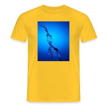 Blau hinterleuchtetes Wasser Abstrakt - Männer T-Shirt - Gelb - Vorne - AI Model Male 178 dark (178cm)