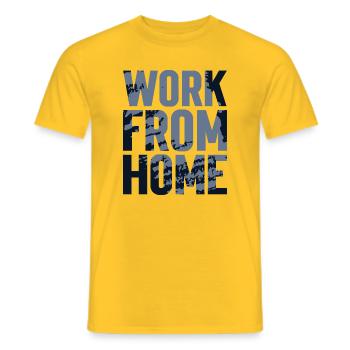 Arbeiten von zu Hause aus Texturiert - Männer T-Shirt - Gelb - Vorne - AI Model Male 178 dark (178cm)
