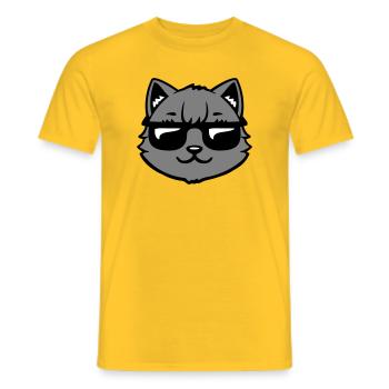Katze Graue Sonnenbrille Cool Lässig Style Blick - Männer T-Shirt - Gelb - Vorne - AI Model Male 178 dark (178cm)