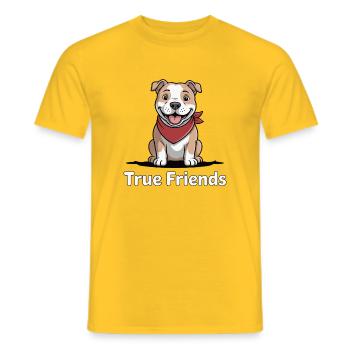 True Friends Bandana pour chien - T-shirt homme - jaune - Devant - AI Model Male 178 dark (178cm)