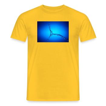 Blue Water Splash #2 - Men's T-Shirt - yellow - Front - AI Model Male 178 dark (178cm)