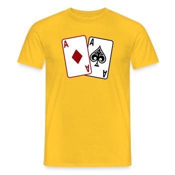 Cartes de poker – Texas Hold’em Casino Design - T-shirt homme - jaune - Devant - AI Model Male 178 dark (178cm)
