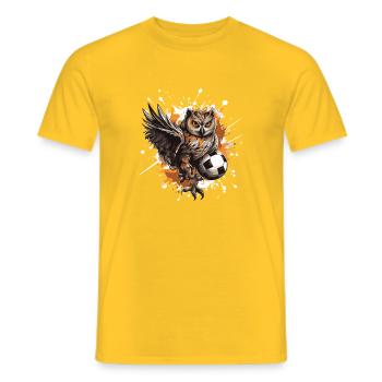 Eule Fussball Team - Männer T-Shirt - Gelb - Vorne - AI Model Male 178 dark (178cm)