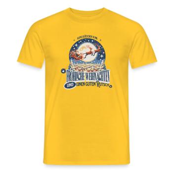 Christmas greetings - Men's T-Shirt - yellow - Front - AI Model Male 178 dark (178cm)
