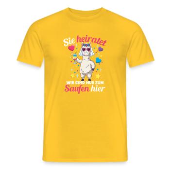 Bachelorette Party Wedding Bride Maid of Honor - Men's T-Shirt - yellow - Front - AI Model Male 178 dark (178cm)