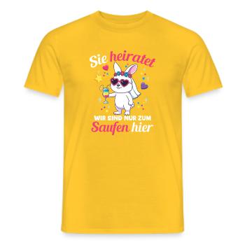 Enterrement de vie de jeune fille Mariage Mariée Demoiselle d’honneur - T-shirt homme - jaune - Devant - AI Model Male 178 dark (178cm)