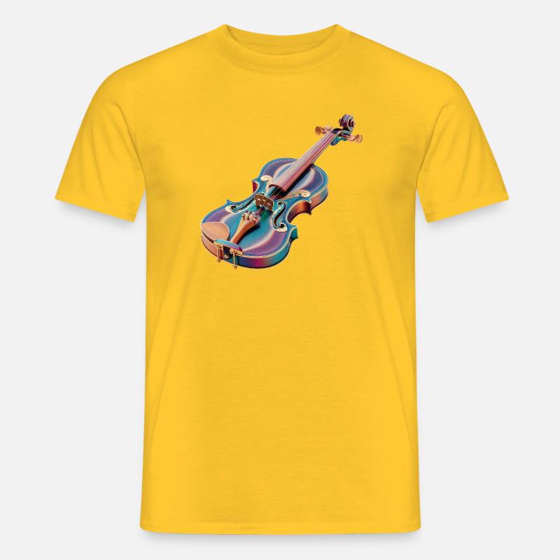 Regenbogen Geigen-Kunst - Männer T-Shirt - Gelb