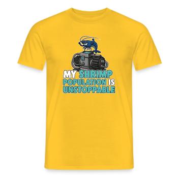 Cadeau de bande dessinée de crevettes - T-shirt homme - jaune - Devant - AI Model Male 178 dark (178cm)