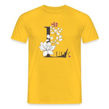 Buchstabe L Lilly - Männer T-Shirt - Gelb - Vorne - AI Model Male 178 dark (178cm)