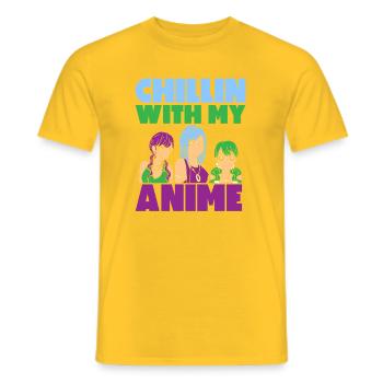 Anime Manga Otaku Kawaii Japon Cosplay Bande dessinée - T-shirt homme - jaune - Devant - AI Model Male 178 dark (178cm)