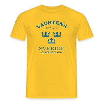 Vadstena Sverige Sweden - Men's T-Shirt - yellow - Front - AI Model Male 178 dark (178cm)