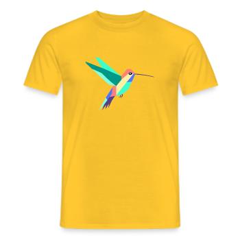 Bunte geometrische Kolibri-Kunst - Männer T-Shirt - Gelb - Vorne - AI Model Male 178 dark (178cm)