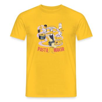 Die Nudelmaschine - Retro Italienischer kulinarischer Feinschmecker - Männer T-Shirt - Gelb - Vorne - AI Model Male 178 dark (178cm)