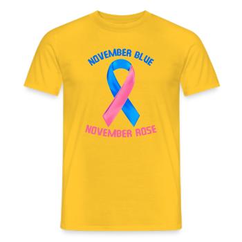 November Blau November Rose - Männer T-Shirt - Gelb - Vorne - AI Model Male 178 dark (178cm)