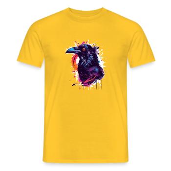 Color Explosion Raven Neon Splash - Men's T-Shirt - yellow - Front - AI Model Male 178 dark (178cm)
