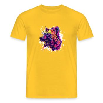 Éclaboussure de couleur tête de coyote - T-shirt homme - jaune - Devant - AI Model Male 178 dark (178cm)