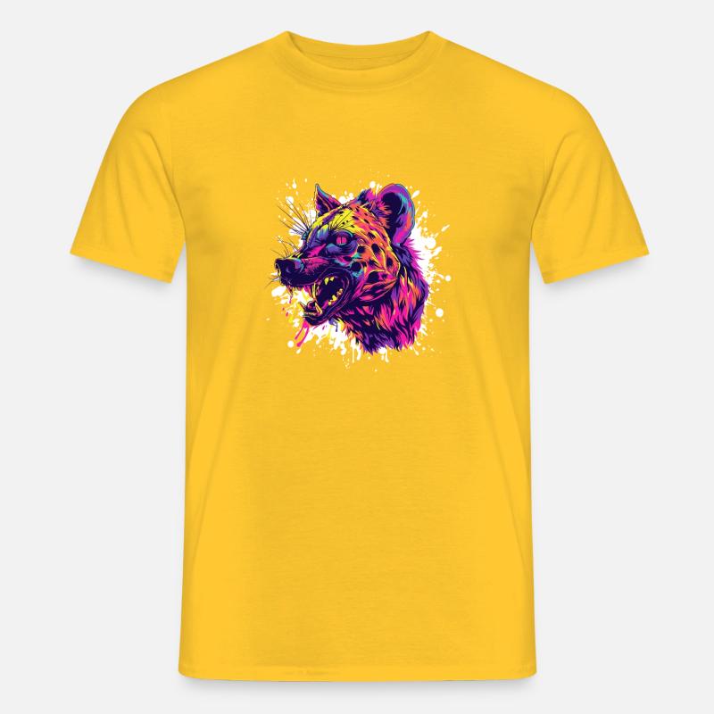 Kojote Kopf Farbsplash - Männer T-Shirt - Gelb