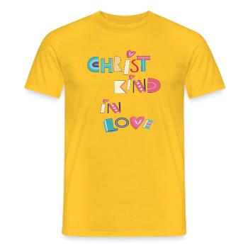 Christ Child in Love - Men's T-Shirt - yellow - Front - AI Model Male 178 dark (178cm)
