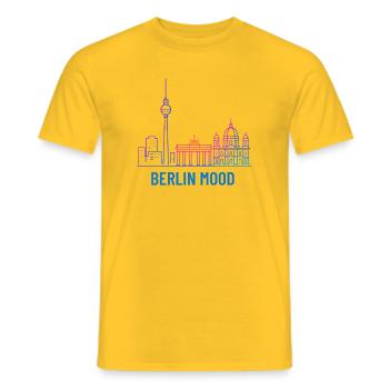 Berlin Mood Neon Skyline - Männer T-Shirt - Gelb - Vorne - AI Model Male 178 dark (178cm)