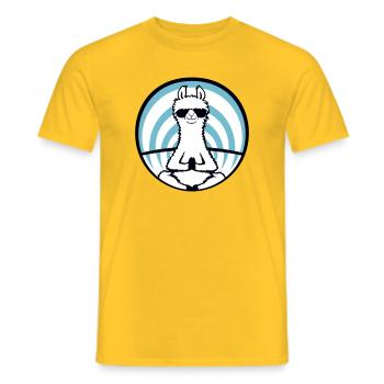 Lama Cool Zen Meditation Sonnenbrille Entspannt - Männer T-Shirt - Gelb - Vorne - AI Model Male 178 dark (178cm)
