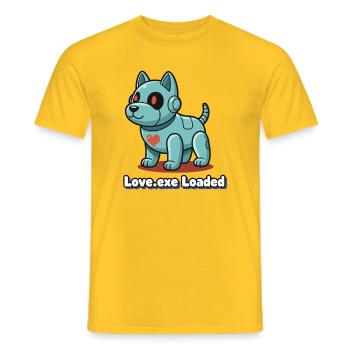 Love.exe Dog Pixel Robo - Men's T-Shirt - yellow - Front - AI Model Male 178 dark (178cm)
