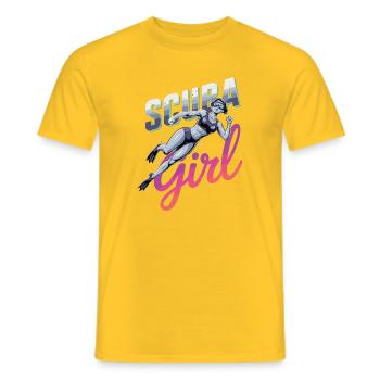 Scuba Girl Taucherin Design - Männer T-Shirt - Gelb - Vorne - AI Model Male 178 dark (178cm)