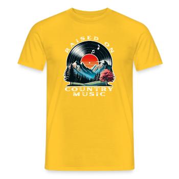Raised on Country Music - Men's T-Shirt - yellow - Front - AI Model Male 178 dark (178cm)
