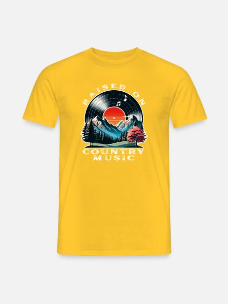 Raised on Country Music - Men's T-Shirt - yellow