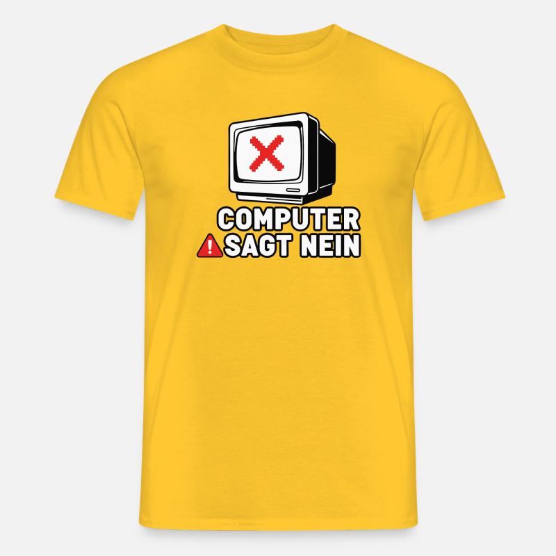 Computer Sagt Nein Retro Pixel - Männer T-Shirt - Gelb