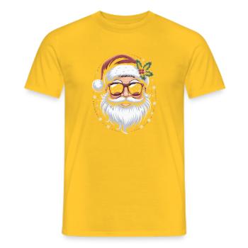 Hipster Santa mit Sonnenbrille - Männer T-Shirt - Gelb - Vorne - AI Model Male 178 dark (178cm)